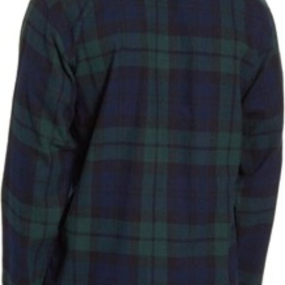 Polo Button Up Men's Long Sleeve Blackwatch Plaid Pajama Shirt Large - Picture 3 of 4